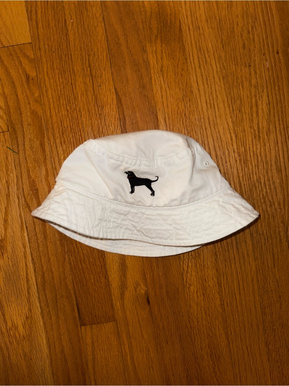 The Black Dog White Adult Bucket Hat with Black Dog Logo